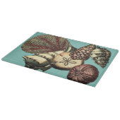 Türkis-Muschel und rote Korallen-Sammlung Schneidebrett (Ecke)