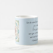 Türkis-Muschelmandala-Tasse mit Zitat Kaffeetasse (Mittel)