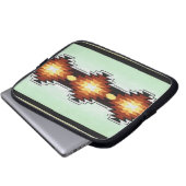 Türkis-Muster-Vektor Mexikos aztekischer Stammes- Laptopschutzhülle (Vorne Knopf)