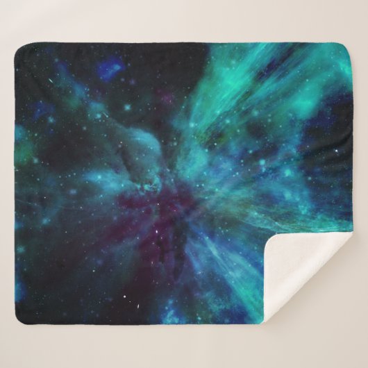 Türkis N Lila Nebel Sherpadecke (Vorderseite (Horizontal))