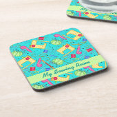 Türkis Nähen Art Cork Untersetzer (Linke Seite)