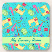 Türkis Nähen Art Cork Untersetzer (Vorderseite)