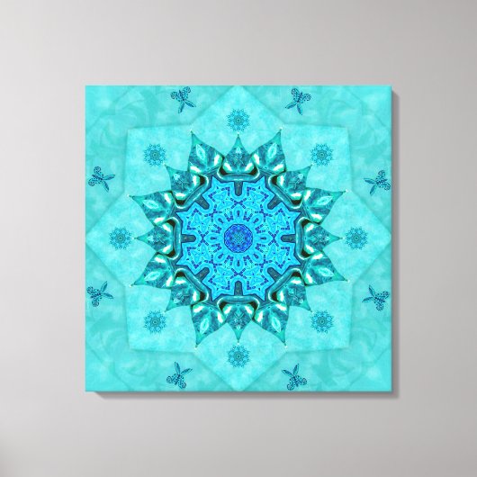 Türkis Natur Mandala Canvas Print Leinwanddruck (Vorderseite)
