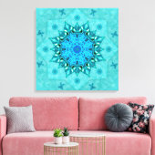 Türkis Natur Mandala Canvas Print Leinwanddruck (Insitu (Wohnzimmer))