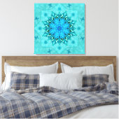 Türkis Natur Mandala Canvas Print Leinwanddruck (Insitu (Schlafzimmer))