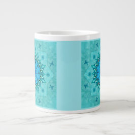 Türkis-Naturmandala-Kaffee-Tasse Jumbo-Tasse