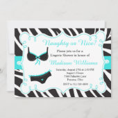 Türkis-Naughty- oder Nice-Lingerie-Brautparty Einladung (Vorderseite)