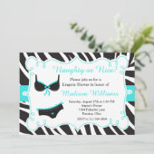 Türkis-Naughty- oder Nice-Lingerie-Brautparty Einladung (Stehend Vorderseite)