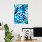 Türkis Nautilus Poster (Heimbüro)