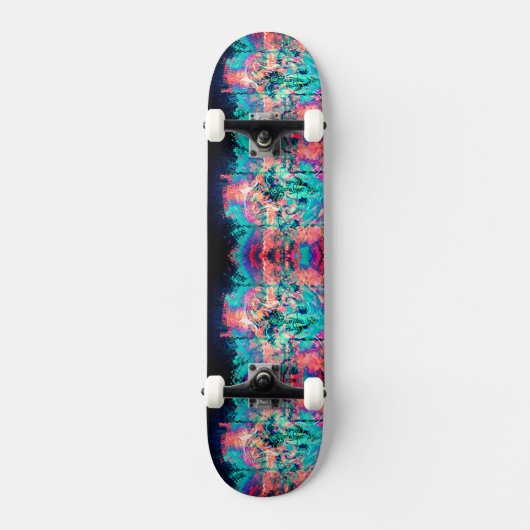 Türkis Neon Melt Skateboard (Vorderseite)