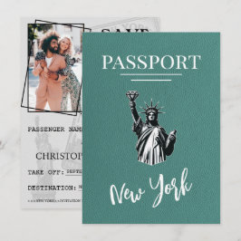 Türkis New York City Passport Save the Date