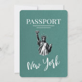 Türkis New York City Passport Wedding Einladung (Rückseite)
