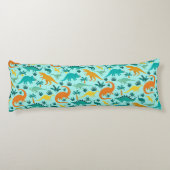 Türkis | Niedlich farbiges Dinosaurier-Muster Kid Seitenschläferkissen (Rückseite)