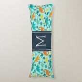 Türkis | Niedlich farbiges Dinosaurier-Muster Kid Seitenschläferkissen (Vorderseite Vertikal)