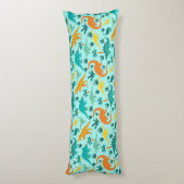 Türkis | Niedlich farbiges Dinosaurier-Muster Kid Seitenschläferkissen (Rückseite (Vertikal))