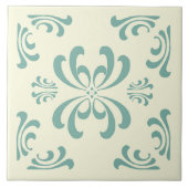 Türkis Nouveau blühen Keramik-Fliese Fliese (Vorderseite)