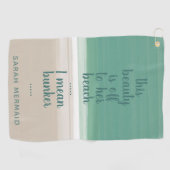 Türkis Ocean Beach Sand Funny Bunker Zitat Golfhandtuch (Horizontal)