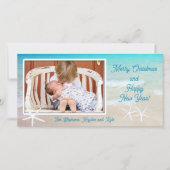 Türkis Ocean Beach Weihnachtsfotokarte Feiertagskarte (Vorderseite)