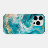 Türkis Ocean Marble iPhone 16 Pro Hülle (Rückseite (Horizontal))