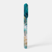 Türkis Ocean Marble iPhone 16 Pro Hülle (Rechte Seite)