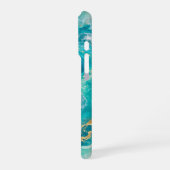 Türkis Ocean Marble iPhone 16 Pro Hülle (Linke Seite)