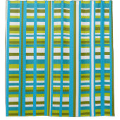 Türkis, Olive & Lime Green Kariert Duschvorhang (Vorderseite)