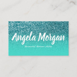 Türkis Ombre Aquamarin Glitzer Foto Author Visitenkarte