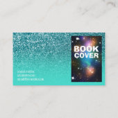 Türkis Ombre Aquamarin Glitzer Foto Author Visitenkarte (Rückseite)