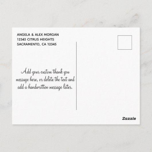 Türkis Ombre Aquamarin Glitzer Monogram Vielen Dan Postkarte (Rückseite)