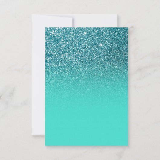 Türkis Ombre Aquamariner Glitzer Save the Date Einladung (Rückseite)
