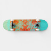 Türkis Ombre Briefmarke Skateboard (Horizontal)