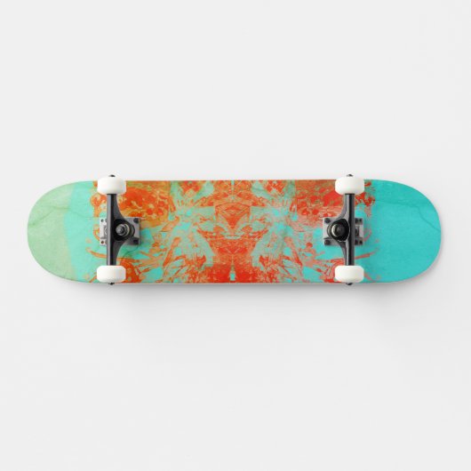 Türkis Ombre Briefmarke Skateboard (Horizontal)