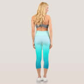 Türkis Ombre Capri Leggings (Rückseite)