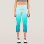 Türkis Ombre Capri Leggings (Vorderseite)