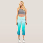 Türkis Ombre Capri Leggings (Vorderseite)