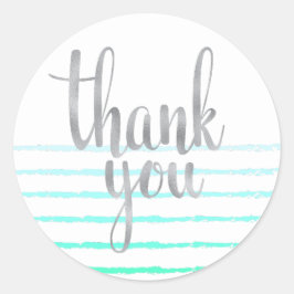 Türkis ombre danke Ihnen Aufkleber, rund Runder Aufkleber