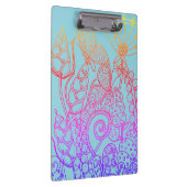 Türkis Ombre rainbow Butterfly Klemmbrett (Rechts)