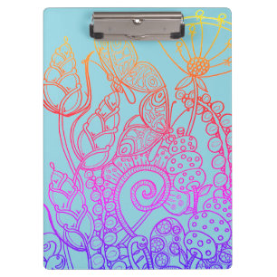 Türkis Ombre rainbow Butterfly Klemmbrett