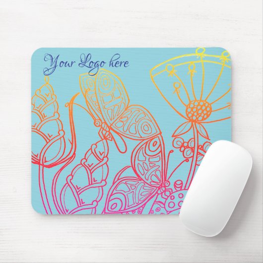 Türkis Ombre rainbow Butterfly Mousepad (Mit Mouse)