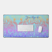 Türkis Ombre rainbow Butterfly Schreibtischunterlage (Tastatur & Maus)