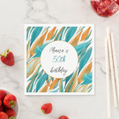 Türkis Orange Beautiful Fall Art Serviette (Beispiel)