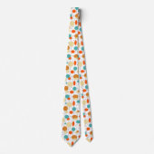 Türkis Orange Circles Muster Mitte Jahrhundert Krawatte (Vorderseite)