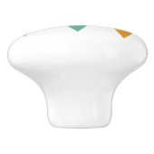 Türkis Orange Diamonds Creme Stars Mid Mod Keramikknauf (Seitenansicht)