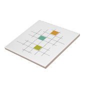 Türkis Orange Green Lines Square Mitte Jahrhundert Fliese (Seite)