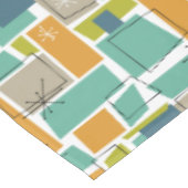 Türkis Orange Green Squares Sternexplosion Mid Mod Tischdecke (Schrägansicht)