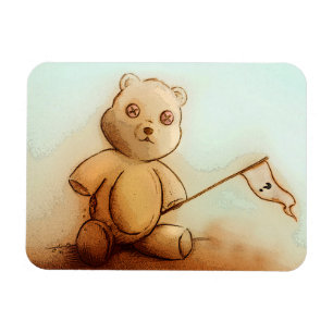 Türkis & Orange Kids Teddy Bären Foto Magnet