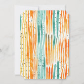 Türkis Orange Peach Wasserfarbe Streifen Einladung (Rückseite)