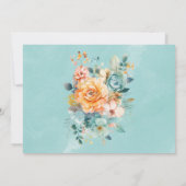 Türkis Orange Peony Brautparty Rezept Karte (Rückseite)