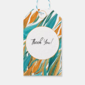 Türkis Orange Schöne Wasserfarbe Personalisiert Geschenkanhänger (Rückseite)