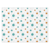 Türkis Orange Sternexplosion Mitte Jahrhundert Mus Tischdecke (Vorderseite (Horizontal))